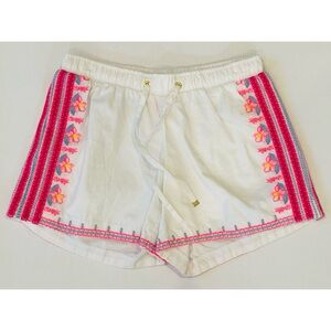 Lilly Pulitzer White Katia Embroidered Shorts, Size XS